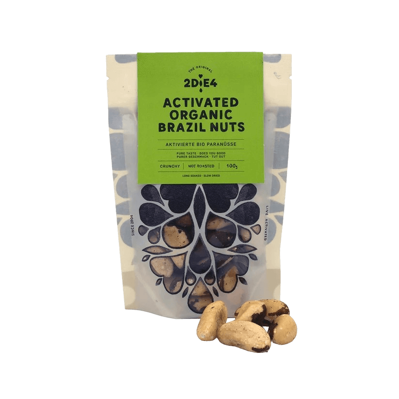 2DiE4 aktivierte Bio-Paranüsse – zweistufig fermentiert, aus dem Amazonas-Regenwald in Bolivien, mit natürlichem Umami-Geschmack, perfektem Crunch und hohem Selen-Gehalt