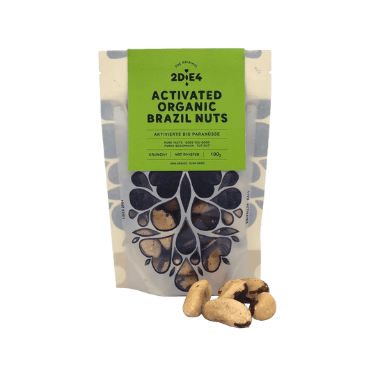 2DiE4 aktivierte Bio-Paranüsse – zweistufig fermentiert, aus dem Amazonas-Regenwald in Bolivien, mit natürlichem Umami-Geschmack, perfektem Crunch und hohem Selen-Gehalt