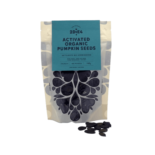 2DiE4 aktivierte Bio-Kürbiskerne – zweistufig fermentiert, handveredelt, mit natürlichem Umami-Geschmack, perfektem Crunch, leichter Verdaulichkeit und voller Mineralienkraft.