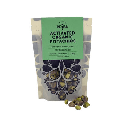2DiE4 aktivierte Bio-Pistazien – zweistufig fermentiert, handveredelt, mit natürlichem Umami-Geschmack, perfektem Crunch, reduziertem Phytinsäuregehalt und voller Nährstoffkraft.